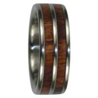 8 mm Tungsten Rings - Dual KOA Wood Inlays "King KOA"