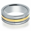 8 mm Tungsten Rings - Gold Center Design "Goldenrod"
