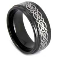 8 mm Black Celtic Tungsten Rings - "Black Celtic"