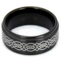 8 mm Black Celtic Tungsten Rings - "Black Celtic"
