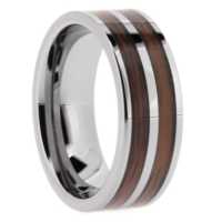 8 mm Tungsten Rings - Dual KOA Wood Inlays "King KOA"