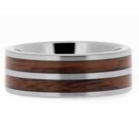 8 mm Tungsten Rings - Dual KOA Wood Inlays "King KOA"