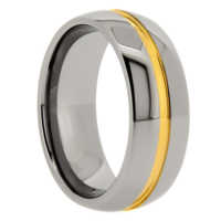 8 mm Tungsten with Gold Resin Center "Golden Groove"