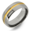8 mm Tungsten with Gold Resin Center "Golden Groove"