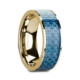 8 mm 14 Kt. Yellow Gold & Blue Carbon Fiber Inlay "Gyro"