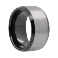 12 mm Brushed Black Tungsten Rings "Bradford"