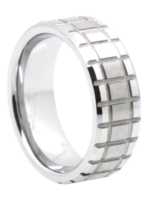 8 mm Matrix Design Tungsten Rings "Newcastle"