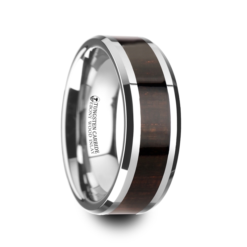 8 mm Tungsten & Ebony Wood "Ebony"