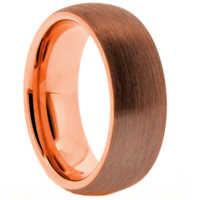 8 mm Brown Tungsten Rose Gold Plated Sleeve "Brown Rose"