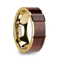8 mm 14 Kt. Yellow Gold & Redwood Inlay "Spinster"