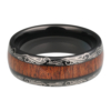 8 mm Tungsten Rings - Laser Edges and KOA Wood Design "Laser"