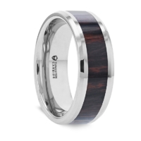 8 mm Tungsten & Mahogany Obsidian Inlay "Hogan"