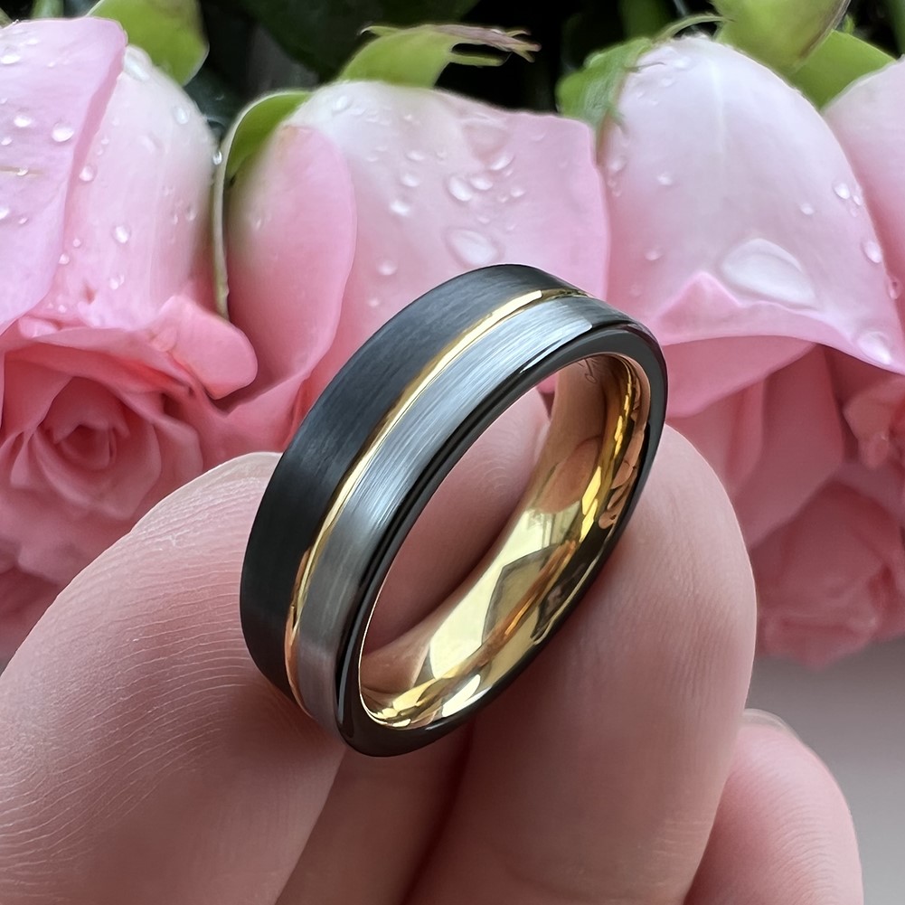 8 mm Black Tungsten Mens Wedding Bands Utopia